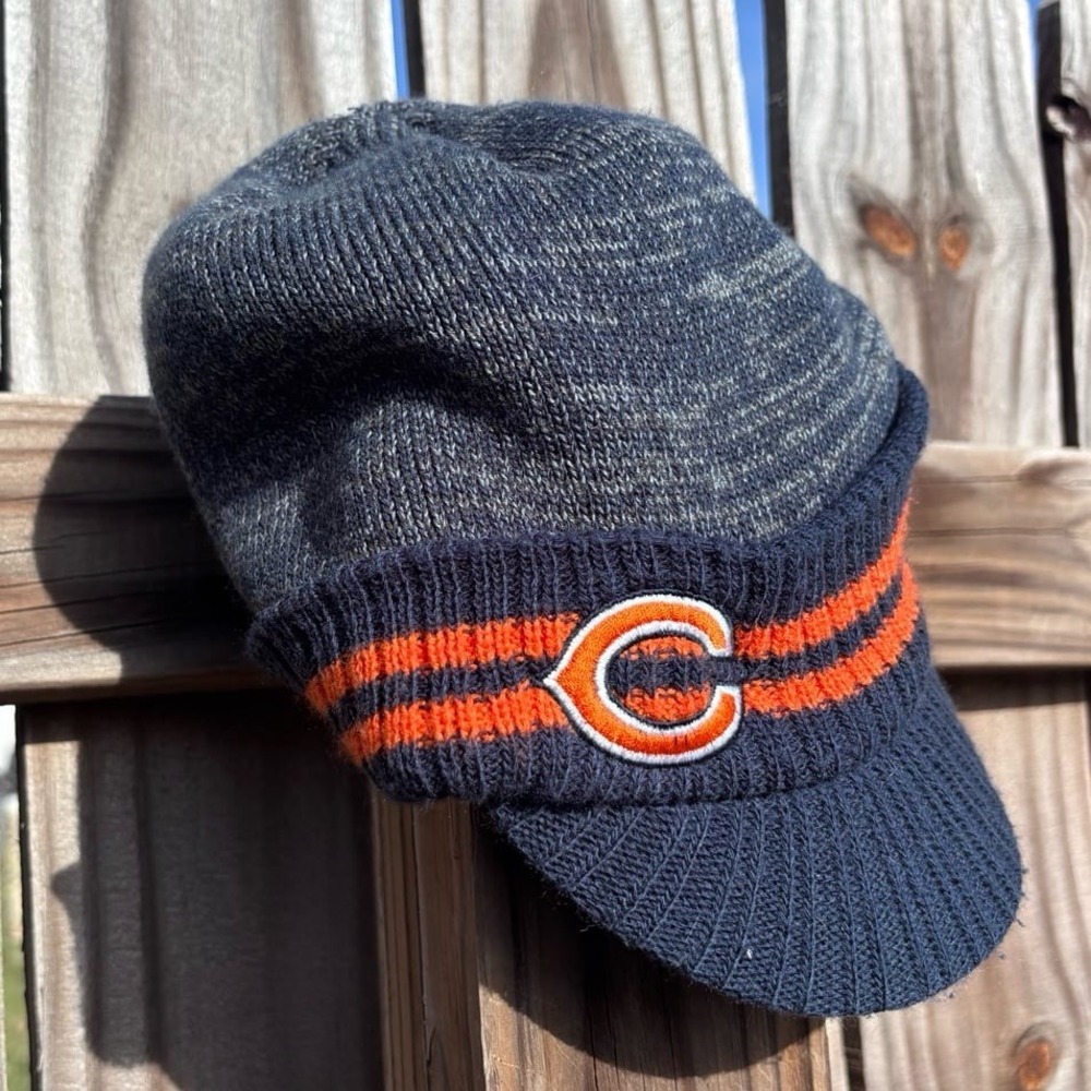 Reebok Chicago Bears Visor Beanie NFL Equipment OSFM Navy Orange‎ Excellent